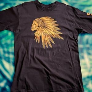 Vans Off the wall OTW 66 skull in headdress T-Shirt. Blk. Mens size L